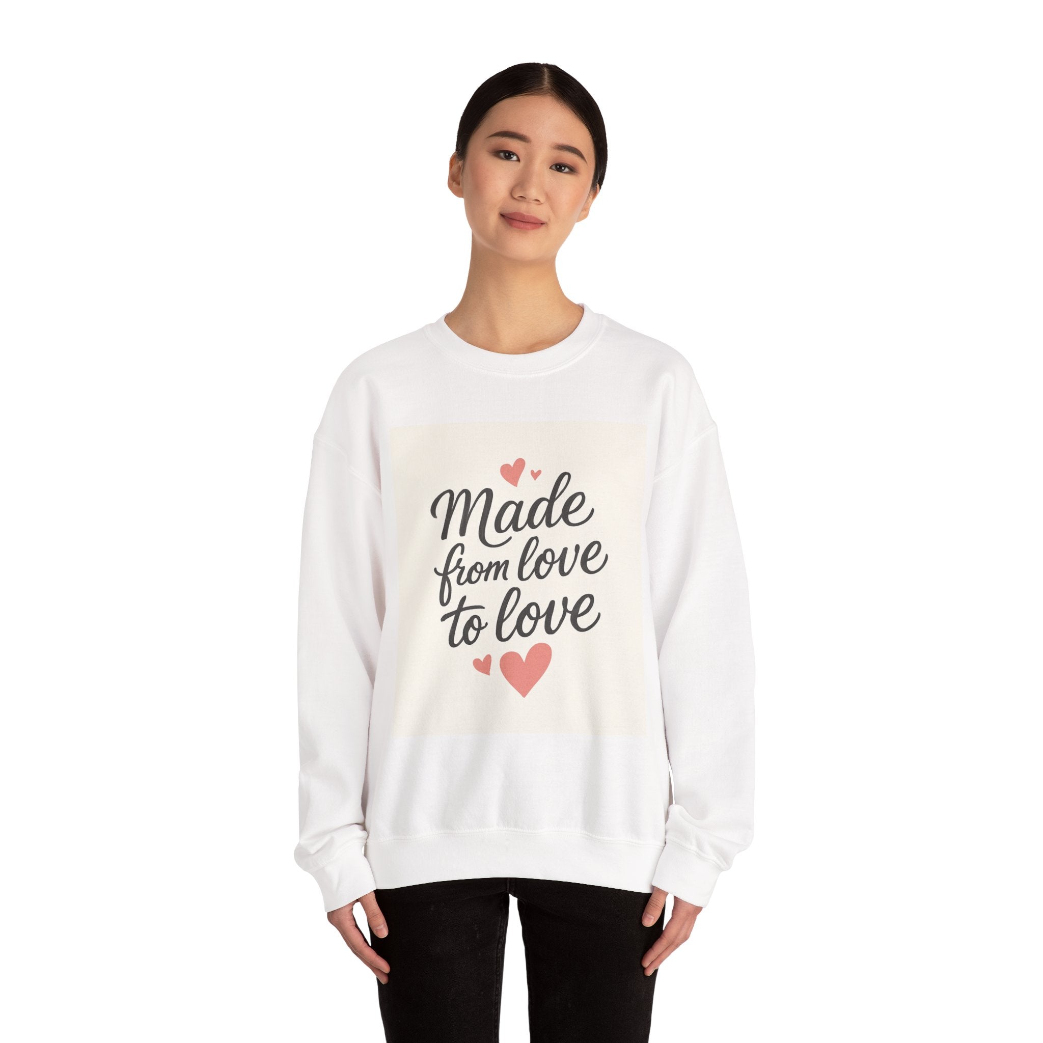 Love Sweatshirt, Valentine's Day Gift, Cozy Unisex Jumper, Heart Print Pullover, Romantic Apparel