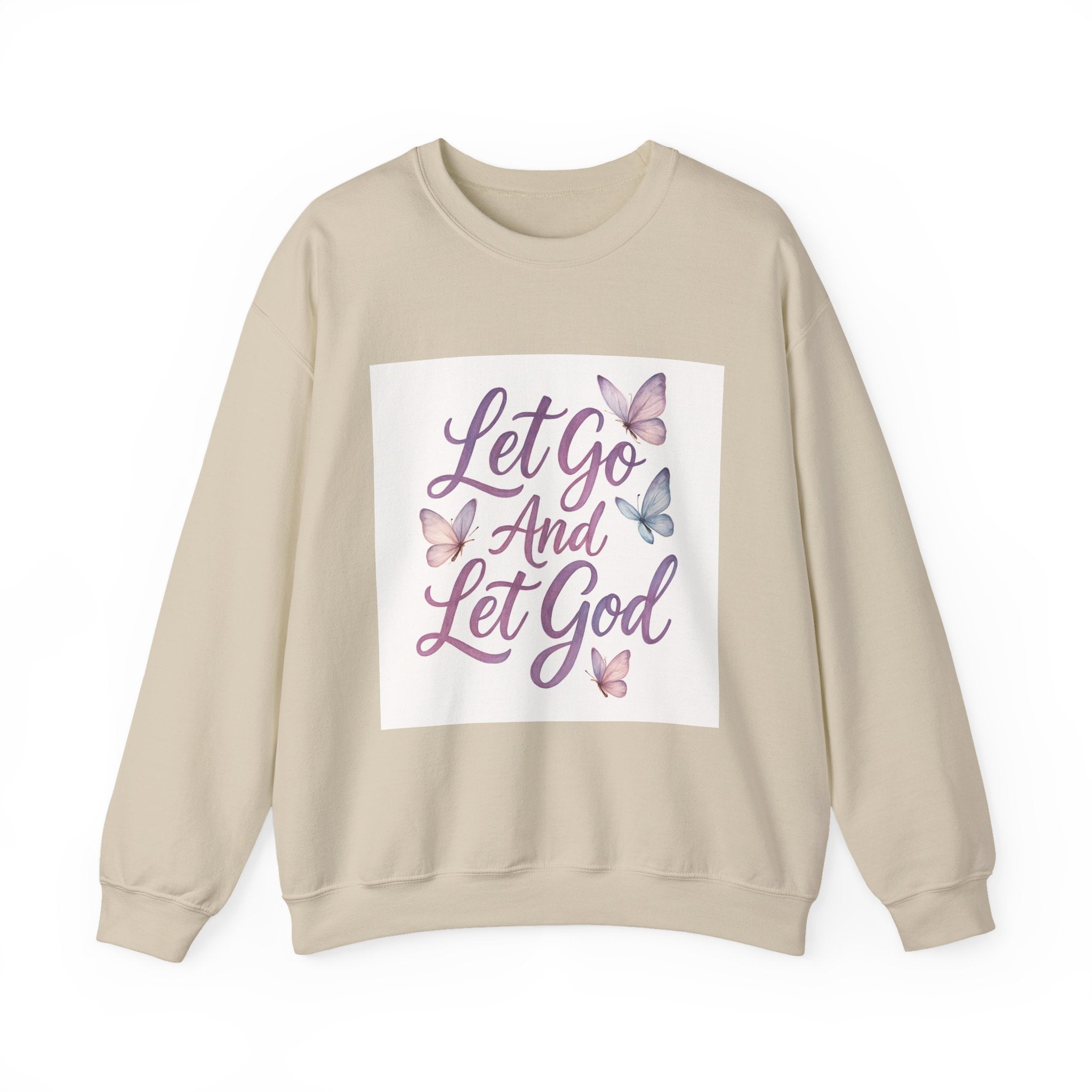 Religious Sweatshirt, Christian Let Go & let God Design, Inspirational Jumper, Unisex Pullover, Religious Apparel, Faith Crewneck, Spiritual