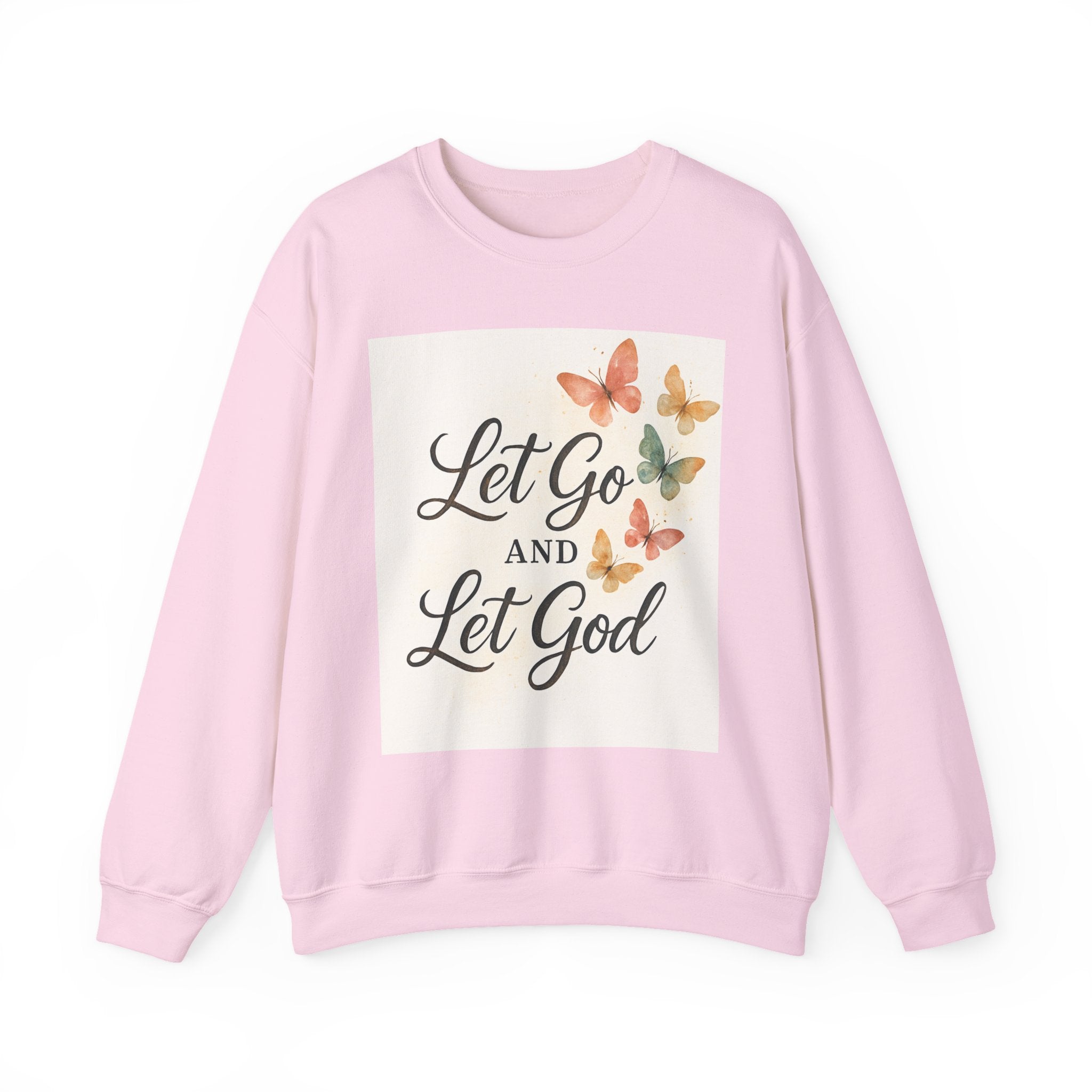 Religious Sweatshirt, Christian Apparel, Inspirational Jumper, Faithful Crew Neck, Let Go & Let God Design