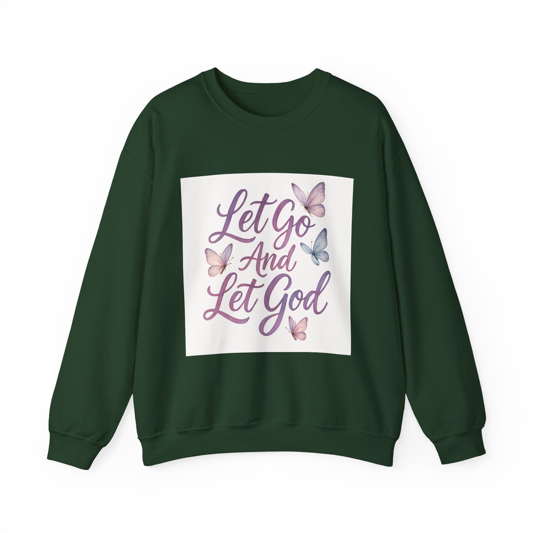 Religious Sweatshirt, Christian Let Go & let God Design, Inspirational Jumper, Unisex Pullover, Religious Apparel, Faith Crewneck, Spiritual