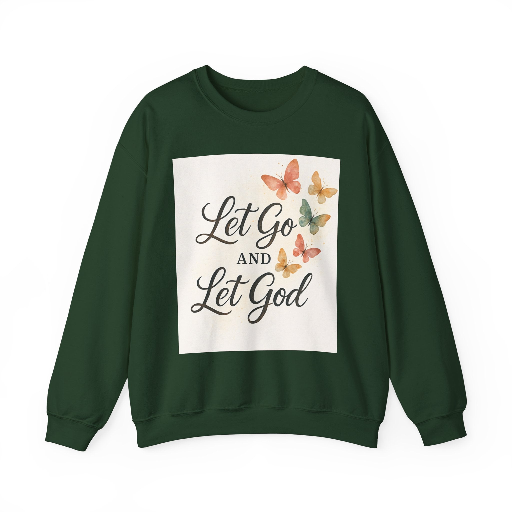 Religious Sweatshirt, Christian Apparel, Inspirational Jumper, Faithful Crew Neck, Let Go & Let God Design